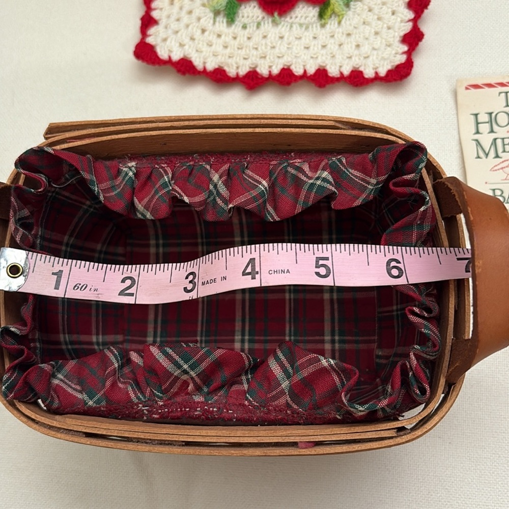 Longaberger Brown and Red Accent Basket - Picture 5 of 9